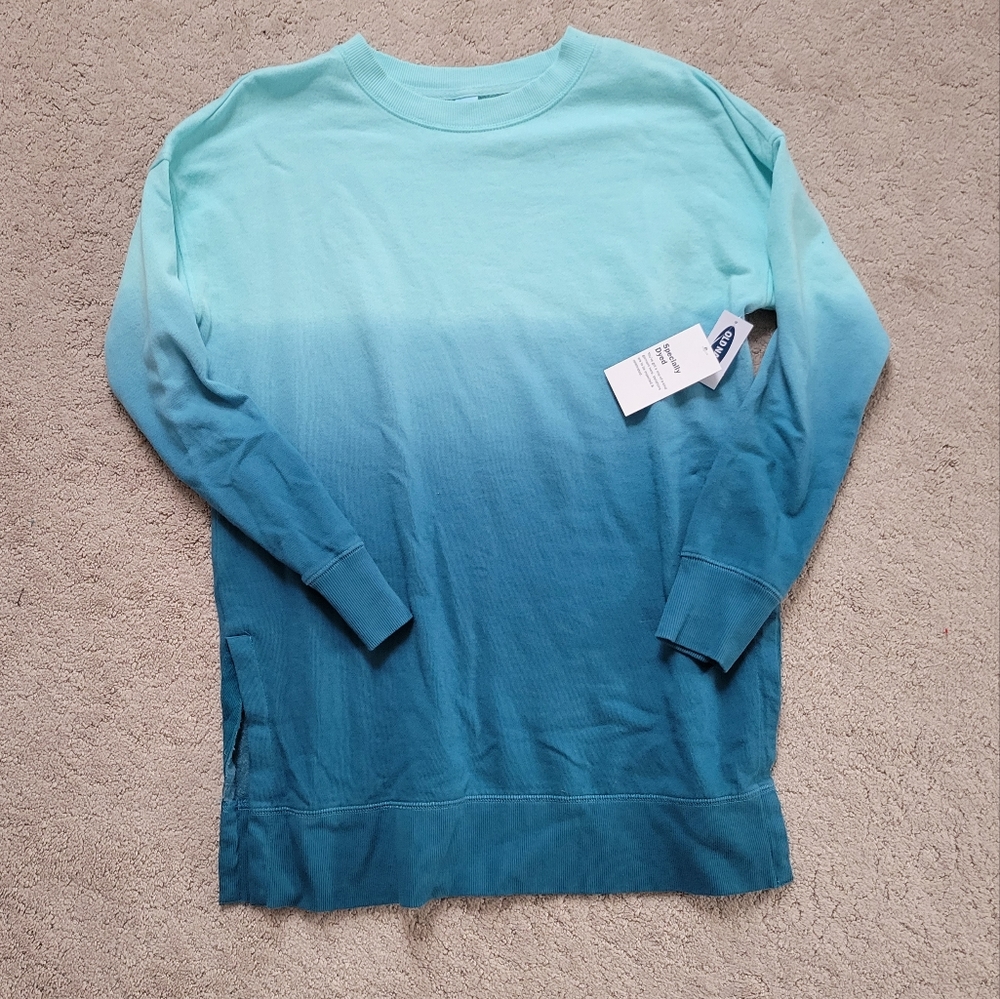Old Navy NWT Blue Ombre Tunic Length Sweatshirt